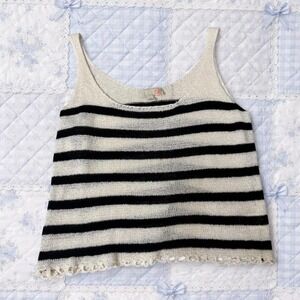 GB Black & White Striped Knitted Tank Top